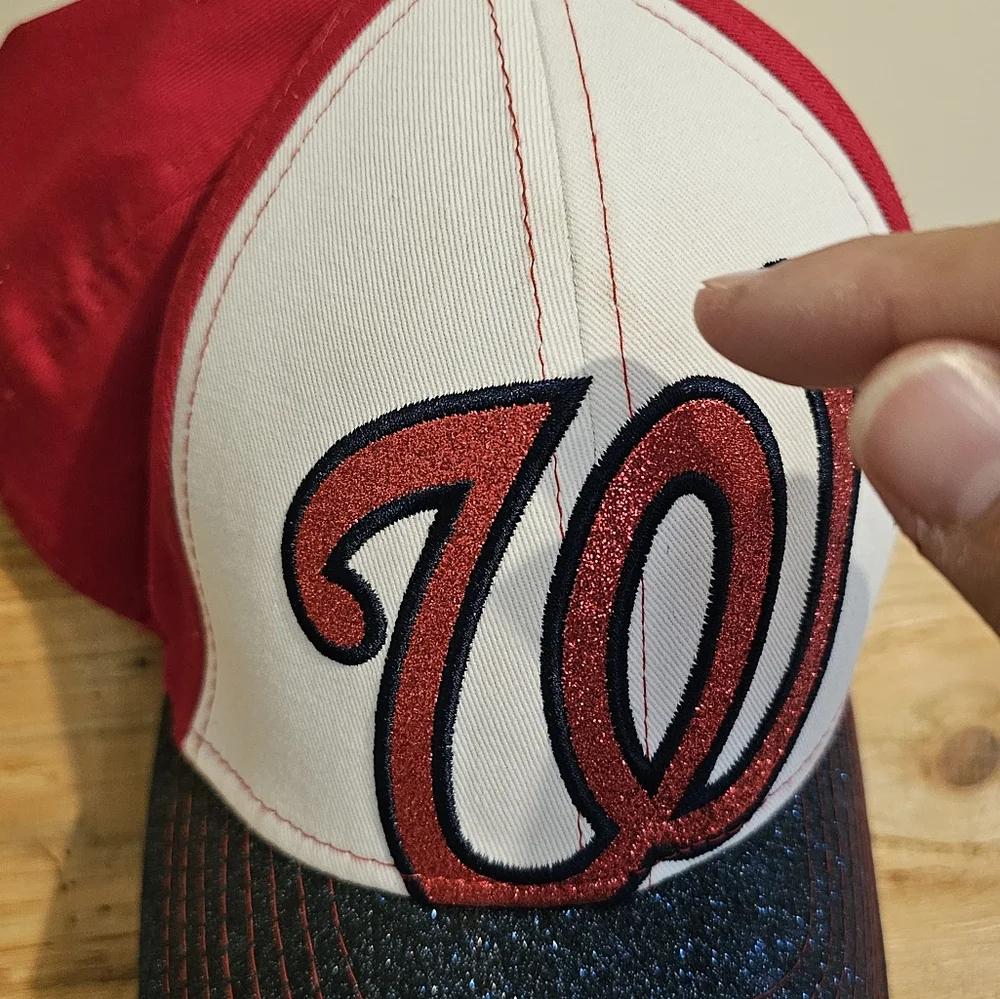 Washington Nationals Youth Baseball Cap Red White And Blue Sparkles